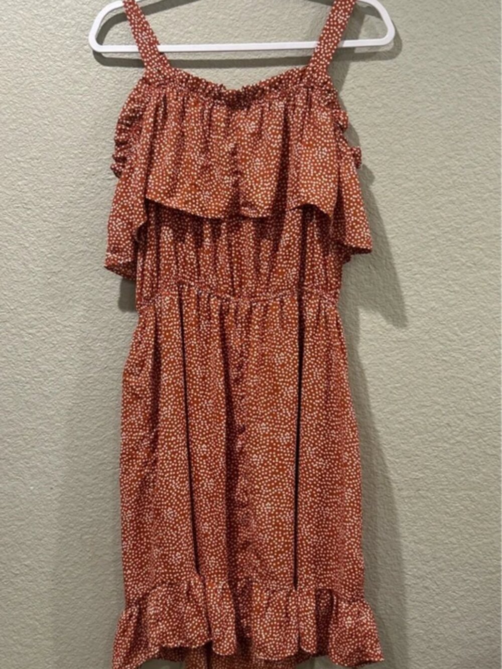 Rust Orange and polka dot Dress